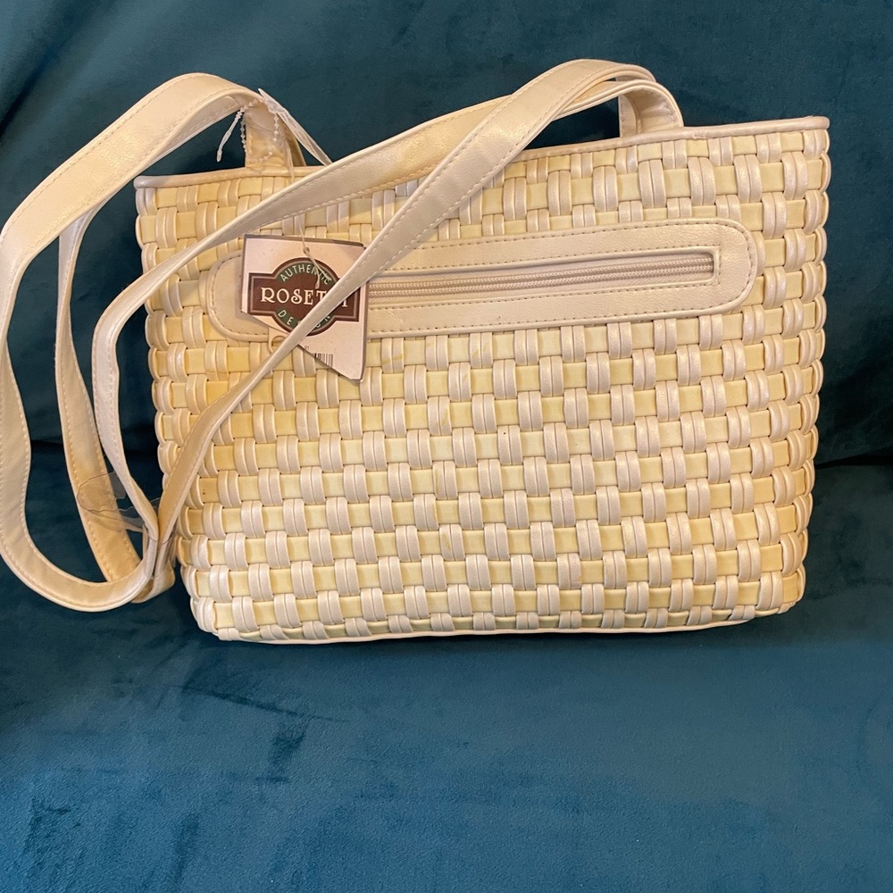ROSETTI | NWT Vintage Cream Colored Classic Woven Leather Handbag/Shoulder Bag